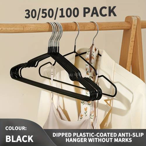 100pcs 50pcs 30pcs anti slip heavy duty hangers for daily household storage bedroom storage and portable home suit hangers suitable for daily home use bedrooms dormitories and closet storage systems organizing and storage essentials bedroom organization antislip hangers spacesaving design metal hangers metal clothing hangers storage solutions minimalist lifestyle apartment living