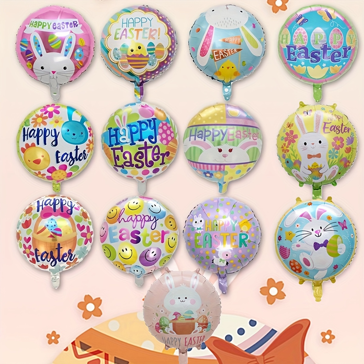 

10pcs ballons de décoration de fête de Pâques ronds de 18 pouces, distribués , décoration de fond d' intérieure et accessoires photo