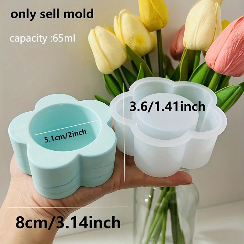 1pc Plum Candle Holder Silicone Mold, Diy Glue Mirror Resin Tools, Handmade Candle Candlestick Production
