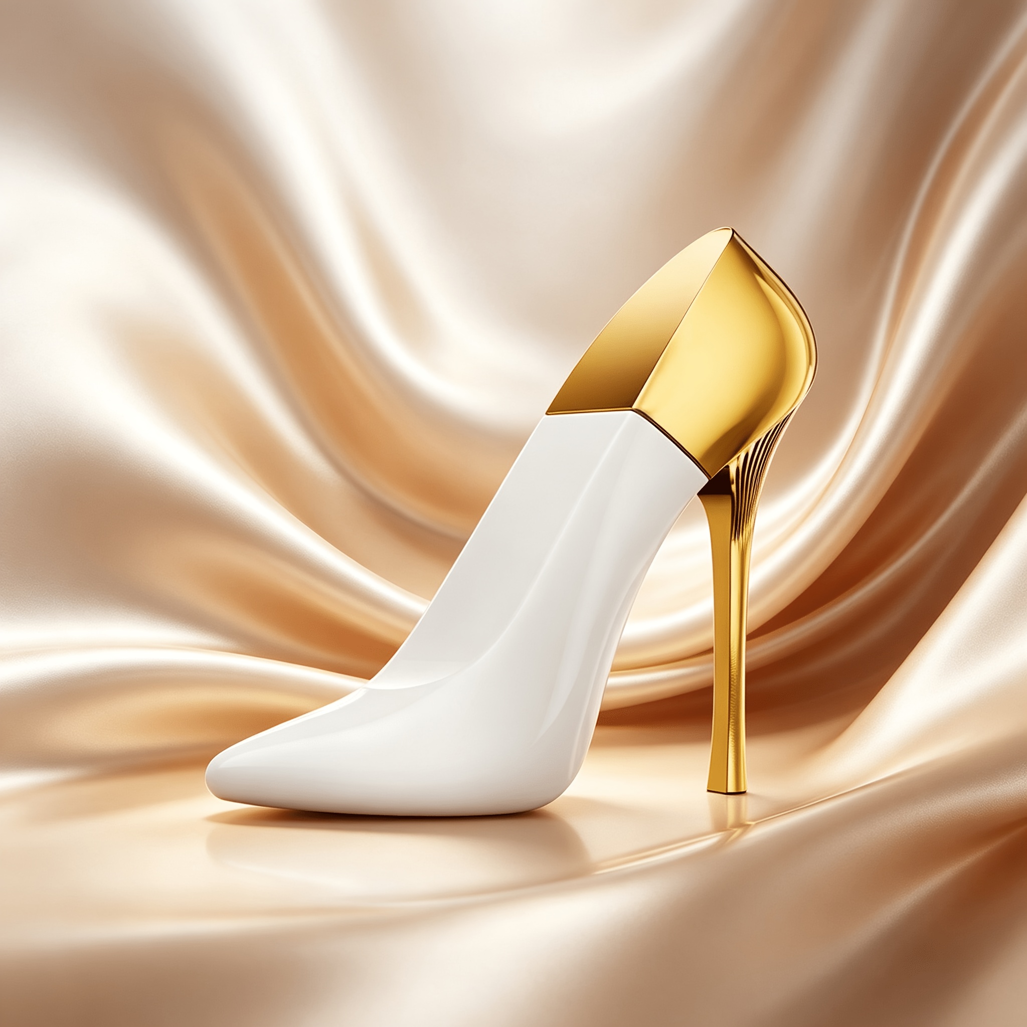 Image of Exquisite! White & Golden High Heel Shaped Bottle, Oriental Floral Long-lasting Women's Edp, Luxury Dupe Niche Elegant Perfume, Ideal Fragrance For & Gift
