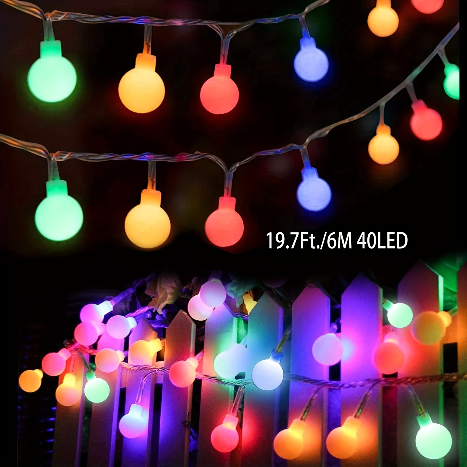 Guirlande Lumineuse Globe De Noël LED - 150 Cm, Couleurs Vives - Pour Sapin, Fenêtre, Cheminée - Piles AA