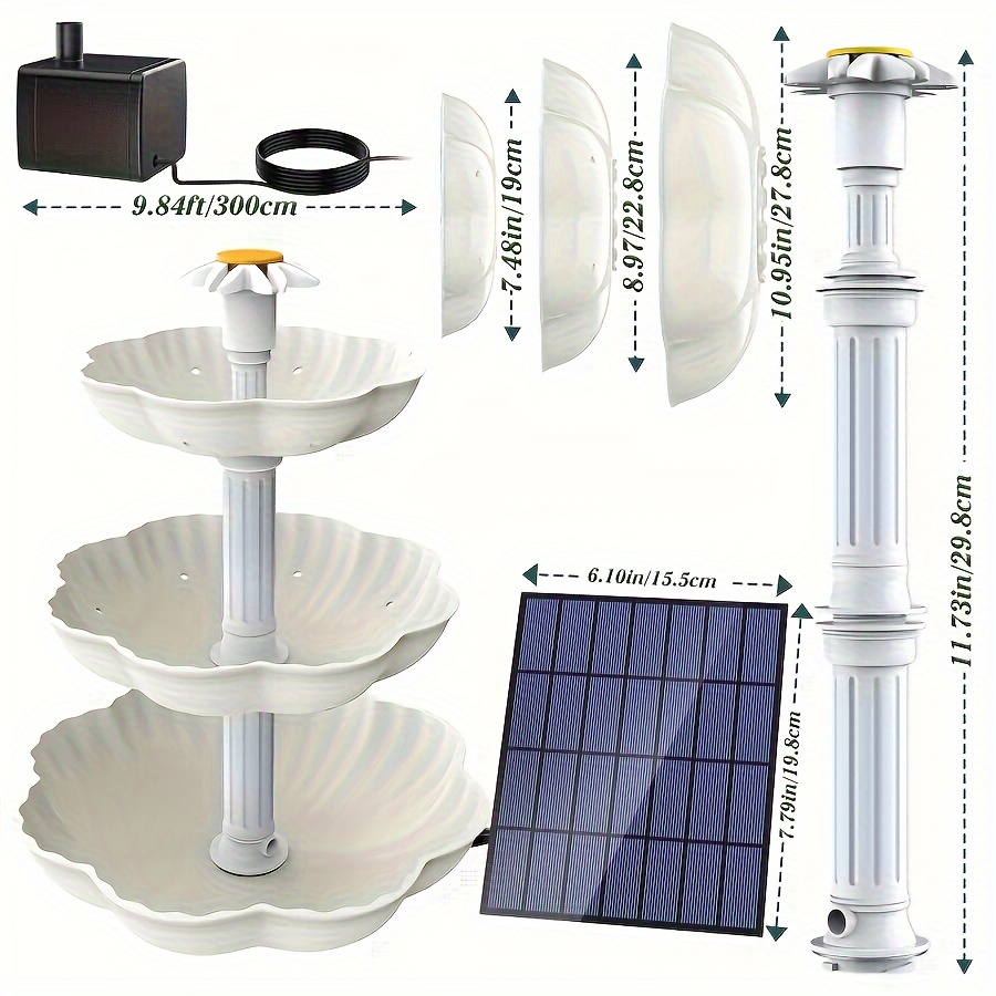 E-shop 1 Stück Solarbrunnen, Solarbrunnen Vogelbadpumpe, Unabhängige Tragbare Schwimmende Solarbrunnenpumpe, Unabhängige Tragbare Schwimmende