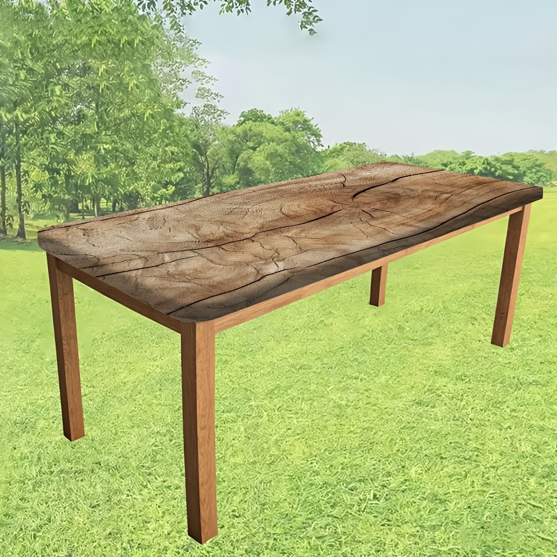 1pc Stretchable Polyester Tablecloth, High-end Fashion Creative Print, , , Ideal For Picnics, Camping, Parties, Restaurants, Kitchens, Banquets, Courtyards & Outdoor Events