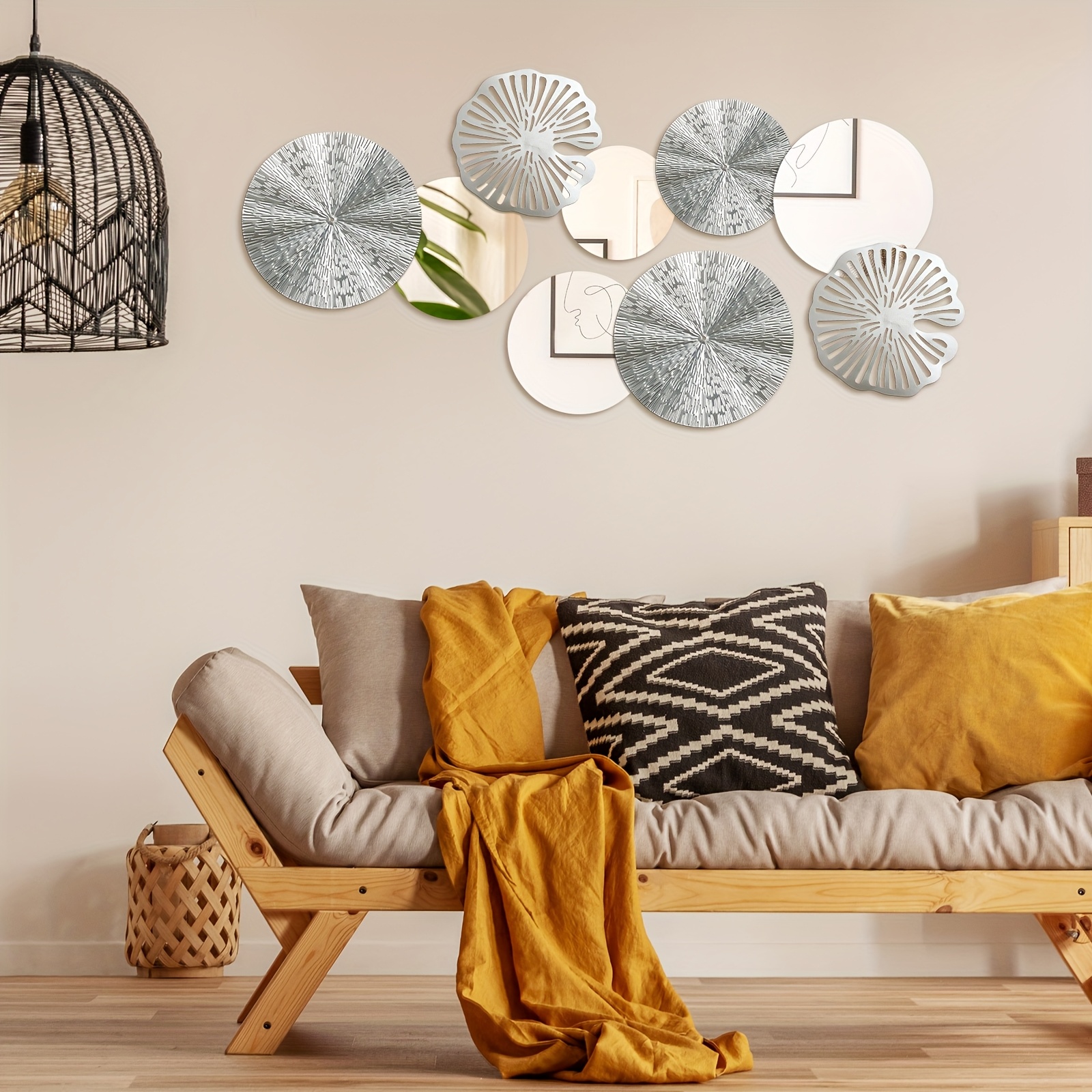 9pcs silver wall decor metal home decor metal wall Temu