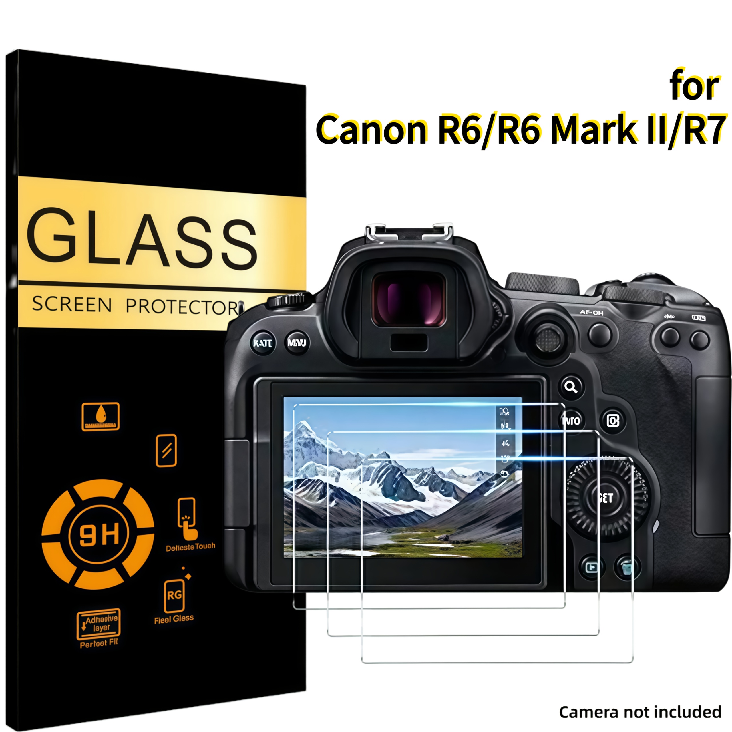 TEMU 3pcs Set Of Hd Tempered Glass Screen Protectors For R6/ R6 / R7 Cameras, 9h Hardness For Scratch And Wear Resistance, Anti-fingerprint Hd , Easy