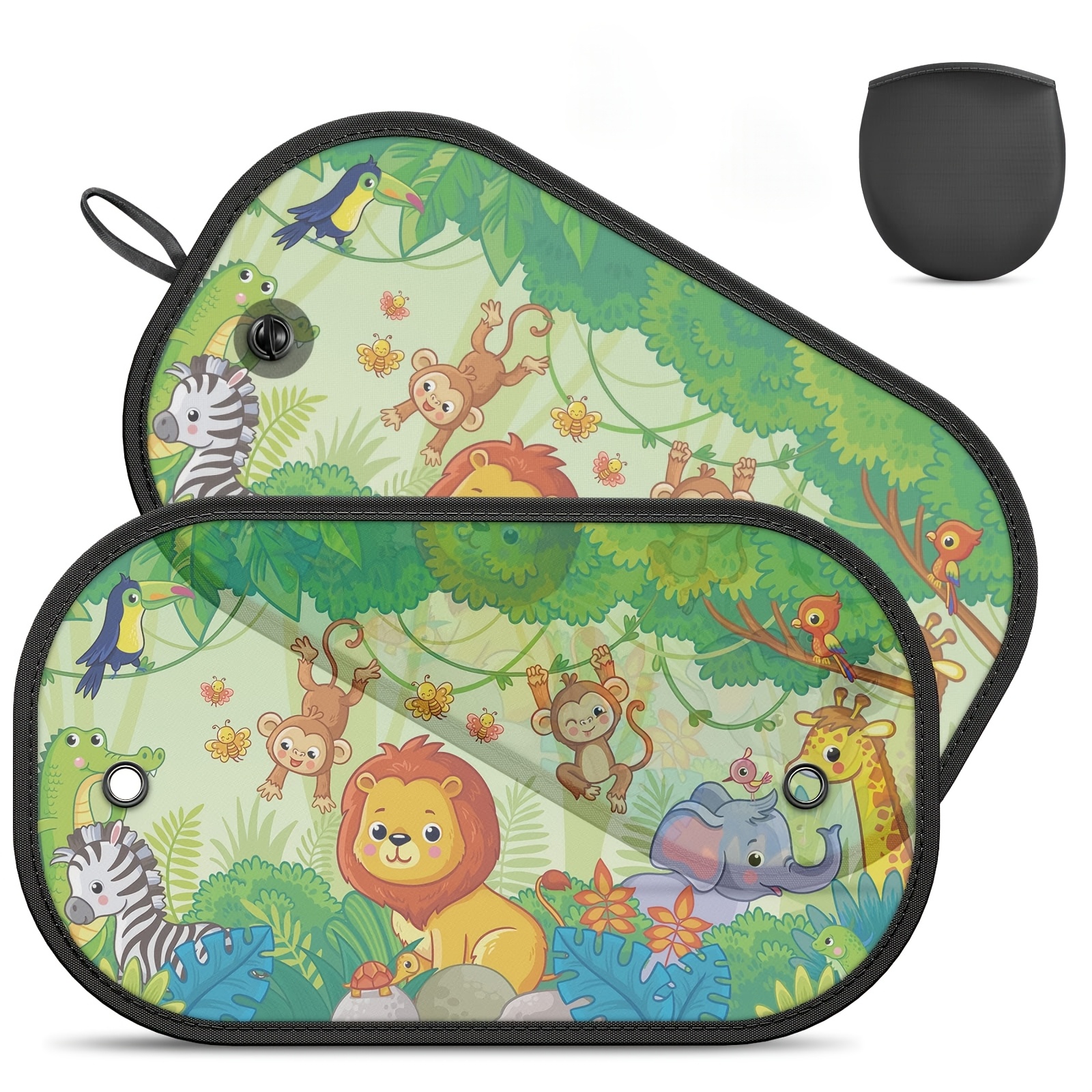 Car Window Shade, 2 Packs Side Automotive Sunshade 20 X 12 Inches With Cute Patterns Sun And - Suction Cups