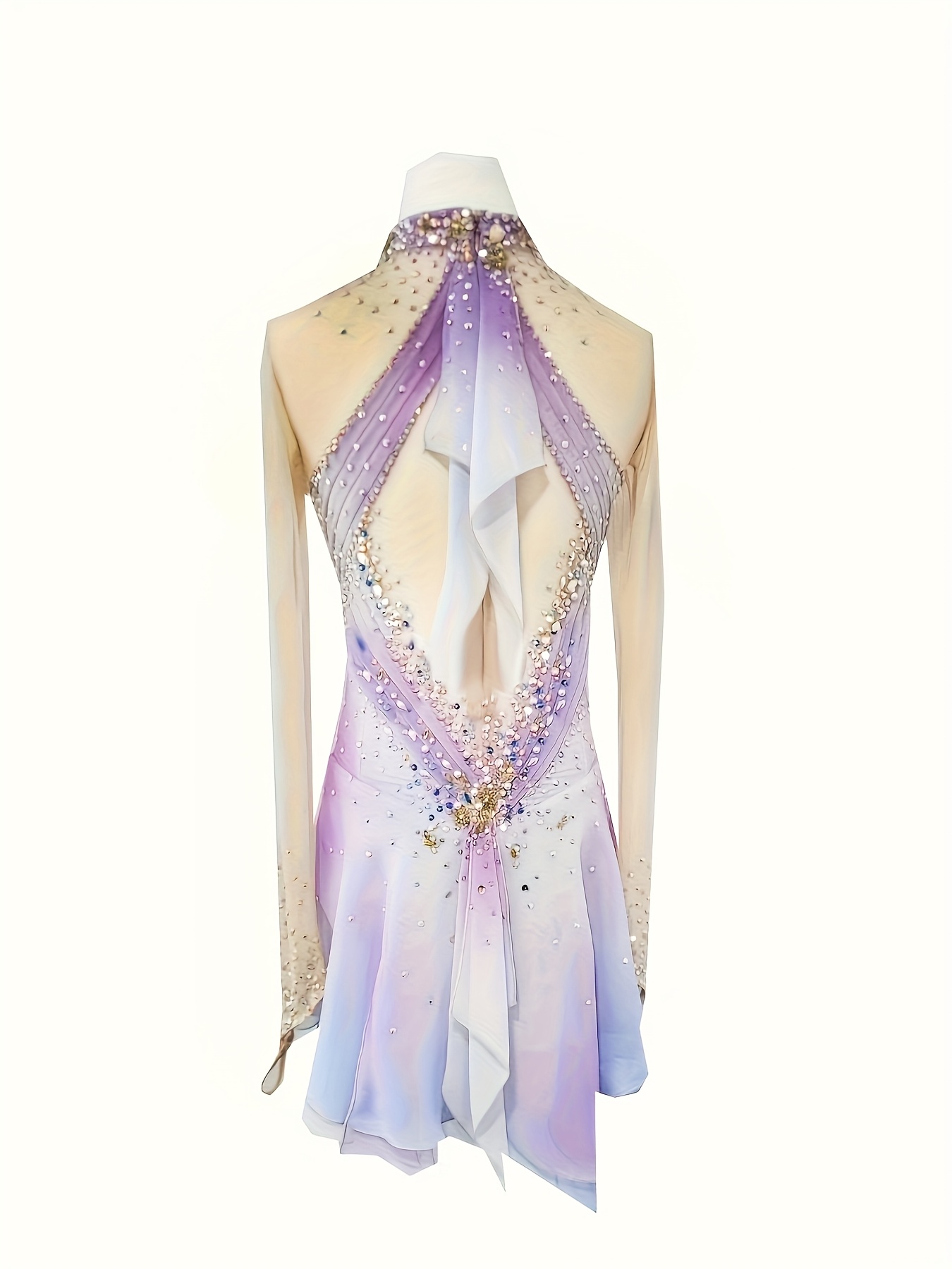 2025 new ombre flowy figure skating dress figure - Temu Mauritius