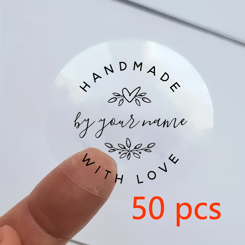 50 100 Custom Transparent Stickers With Personalized Text, 40mm, Suitable For Wedding Party Packaging Stickers.
