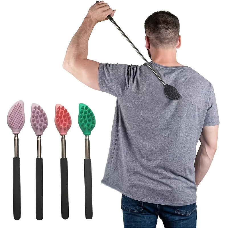1pc color random retractable back scratcher silicone   scratcher massager kit with retractable back neck head beard suitable for women and men Product details 3