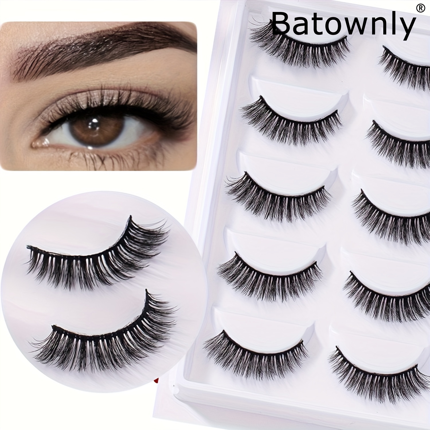 

False Eyelashes 5 Pairs Of 3d Knife Shaped Eye Tail Roll Warping Style False Eyelashes