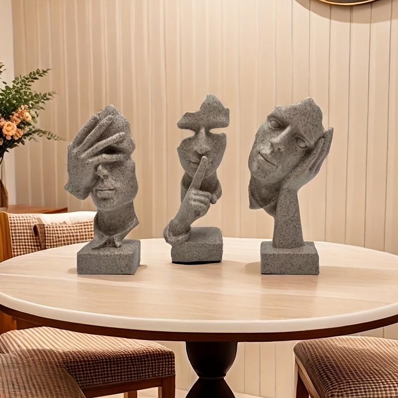3pcs spring new abstract art wine cabinet decoration     living room tv cabinet office   sculpture valentines day gift decoration details 3