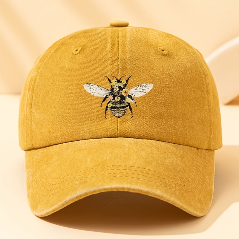 E-shop Eine stylische Baseballkappe mit Bienen-Print, für lässige Freizeitaktivitäten im Freien und Ausflüge