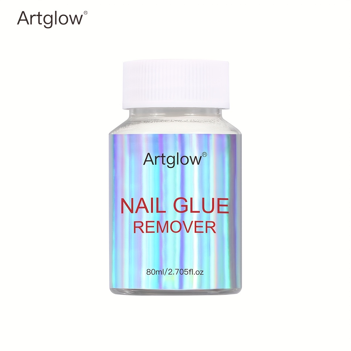 TEMU 80ml Artglow Unscented Solid Nail Glue, Press-on Nails Soaking Liquid, Sponge Nail Glue Remover & Quick Nail Polish Remover - Fast-acting