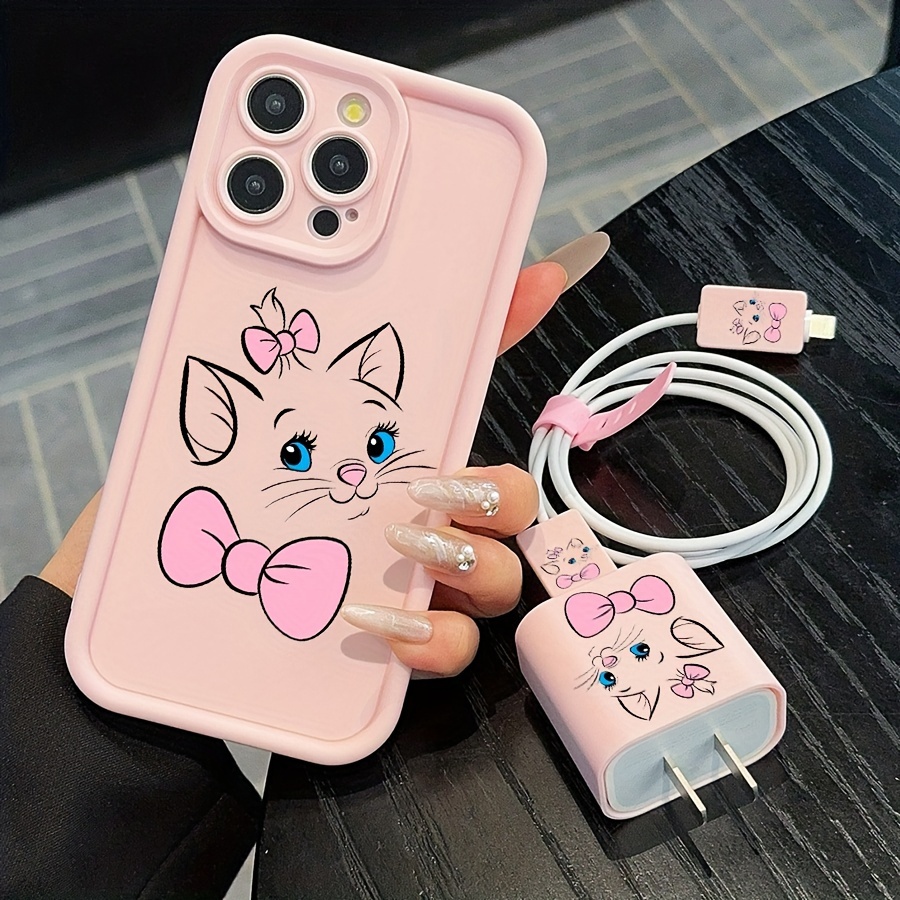 

5pcs Set Of Fashionable Cat Bow Phone Cases, Exquisite And Fashionable -end Phone Cases + , For Iphone Charging , For Iphone 11/12/13/13promax/14//2plus/14promax/15/15pro/16/6-/16pro/15promax Xr Xsm