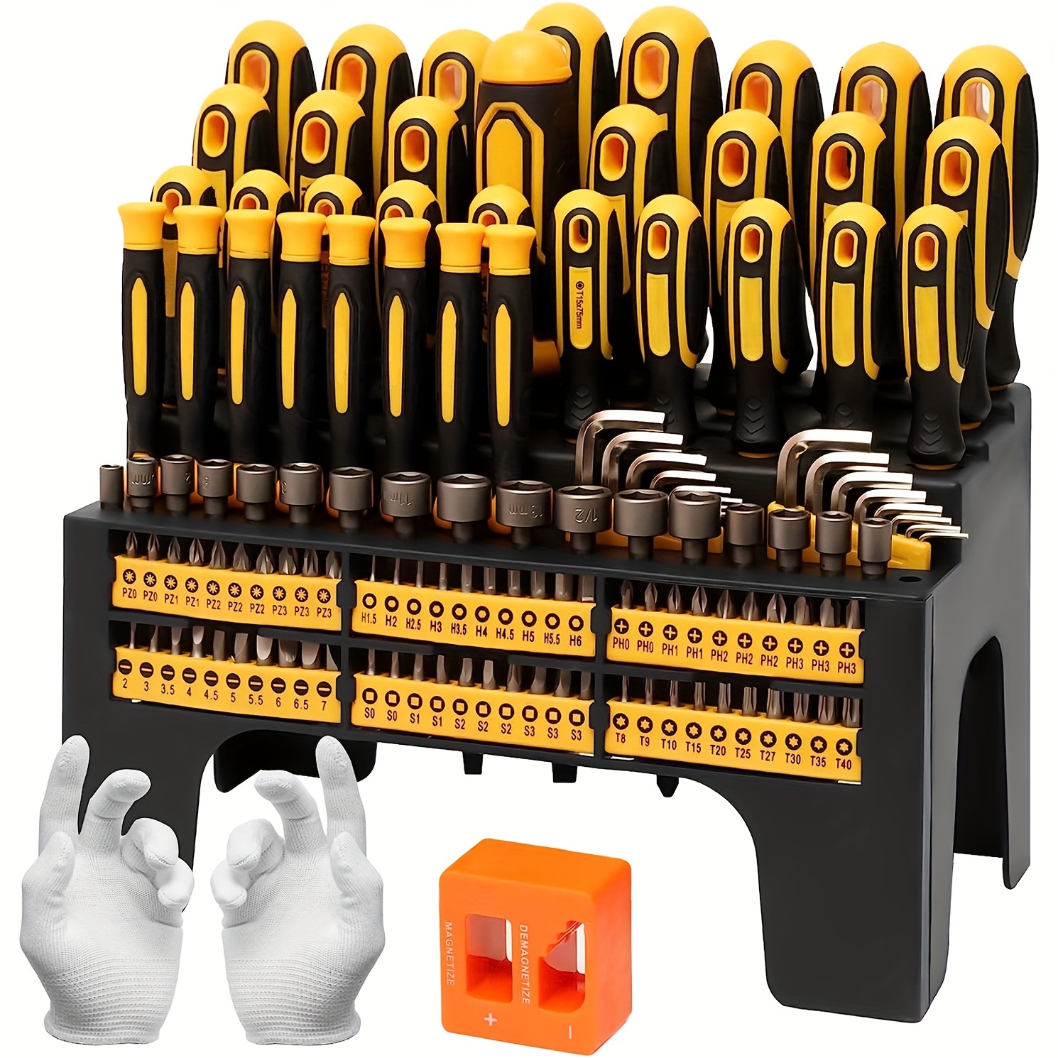 TEMU 131pcs Magnetic Screwdriver Set With Plastic , Includes Precision Screwdriver And Pick & Hook, Ratchet Driver And Hex Key, Diy Tools For Men Tools Gift, Without Battery