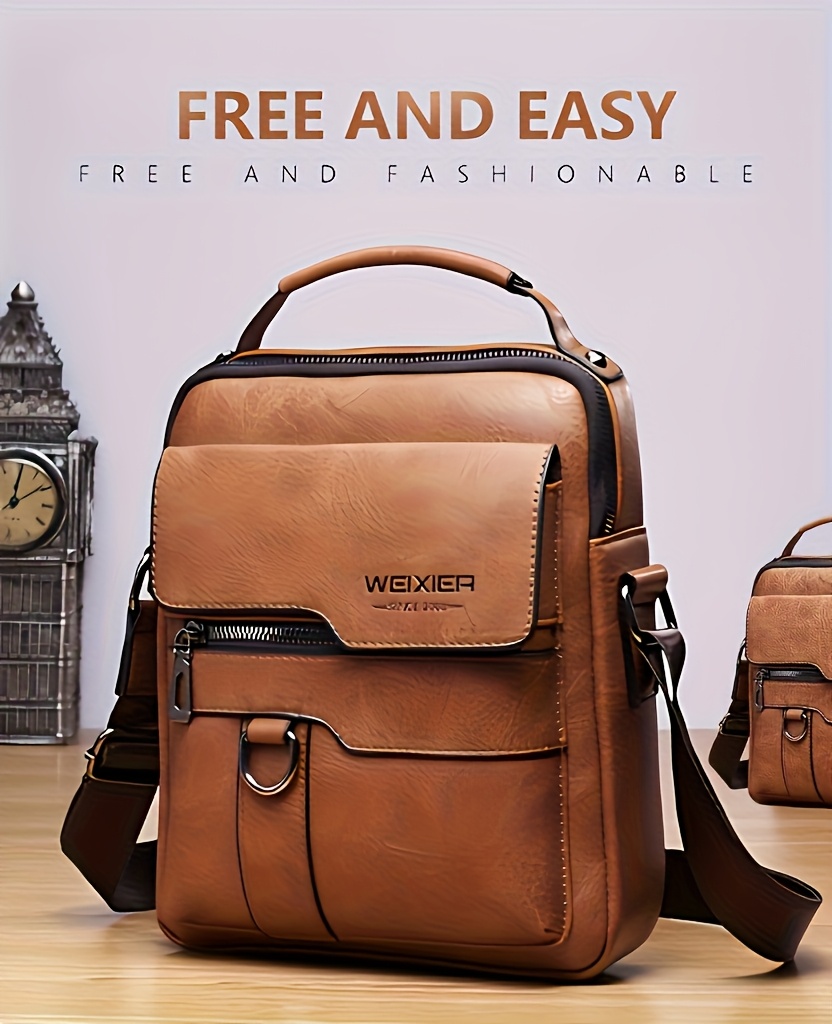 2025 new mens genuine leather crossbody bag shoulder bag vintage handbag business bag   in   Product details 9