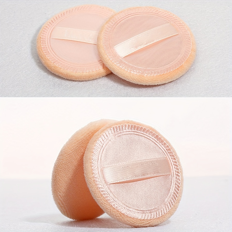 2pcs, 4pcs, 6pcs Puff Set With Round Flocking Loose , Honey Powder Pads, Setting Powders, Facial Makeup Sponges, Beauty Tools For Home And Travel, Suitable For Men And Women, Gifts, Festive