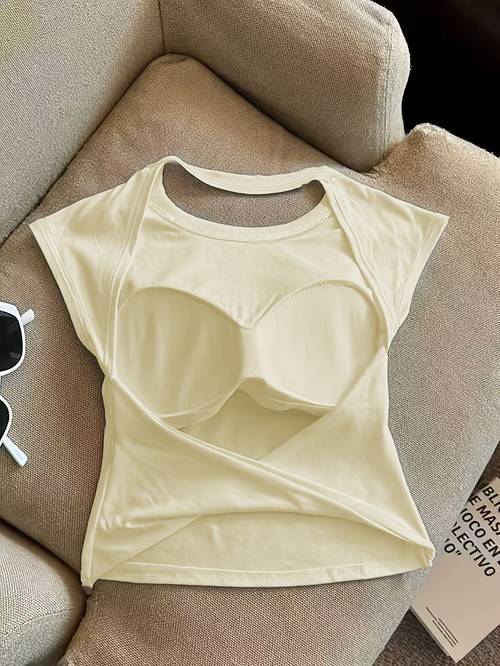 womens summer solid color backless versatile s tank top