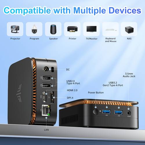e1 mini pc 3250u up to 3 5ghz 8gb ddr4 256gb m 2 ssd mini desktop computer support dual 4k wifi ethernet for home