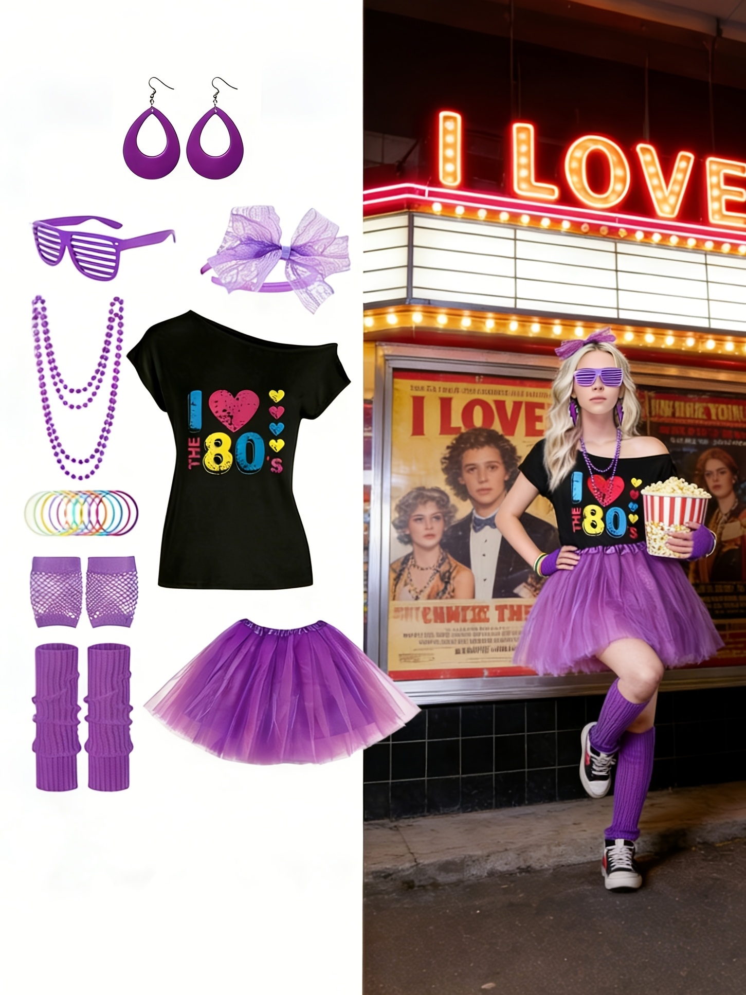 nostalgic 80s themed party outfit set vibrant halloween - Temu Greece