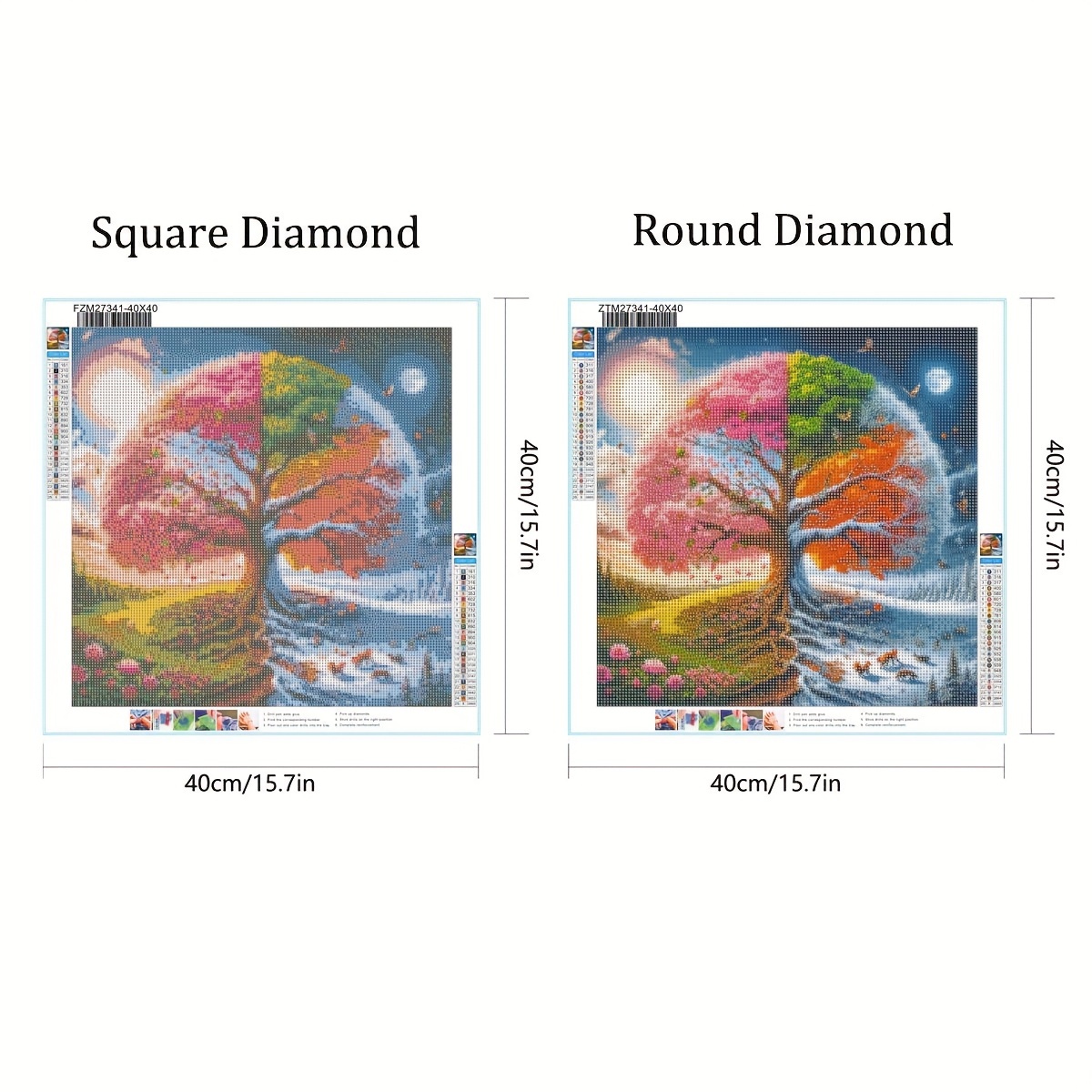 5D Diamant Malerei Set – Fantasy Landschaft Mit Bergen & Fluss, 40x40 Cm, Quadratische Steine, Inkl. Werkzeug – Entspannendes DIY