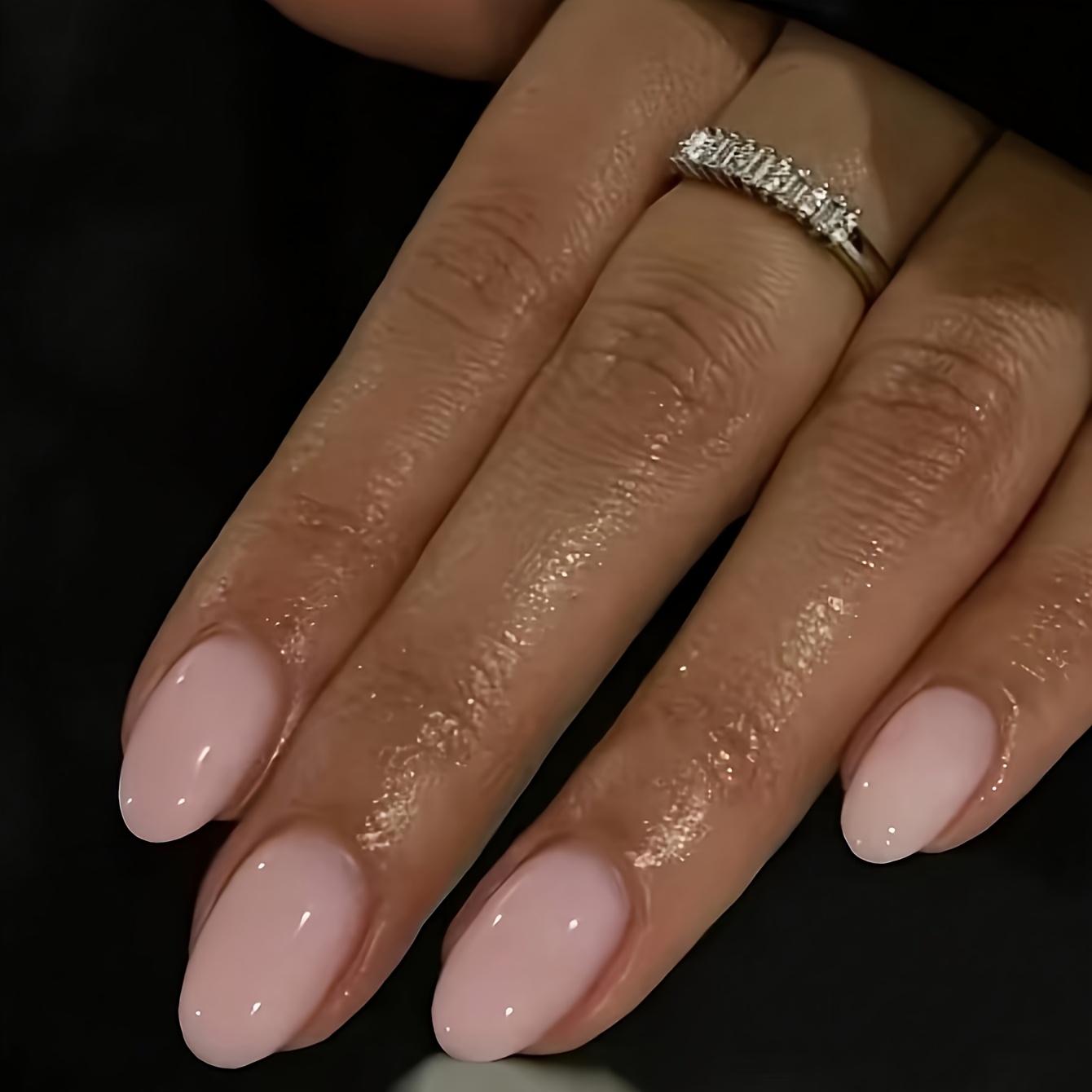 TEMU 48 uñas postizas cortas rosa con forma de de agua para niñas, uñas falsas elegantes y modernas, adecuadas para mujeres y en días festivos,