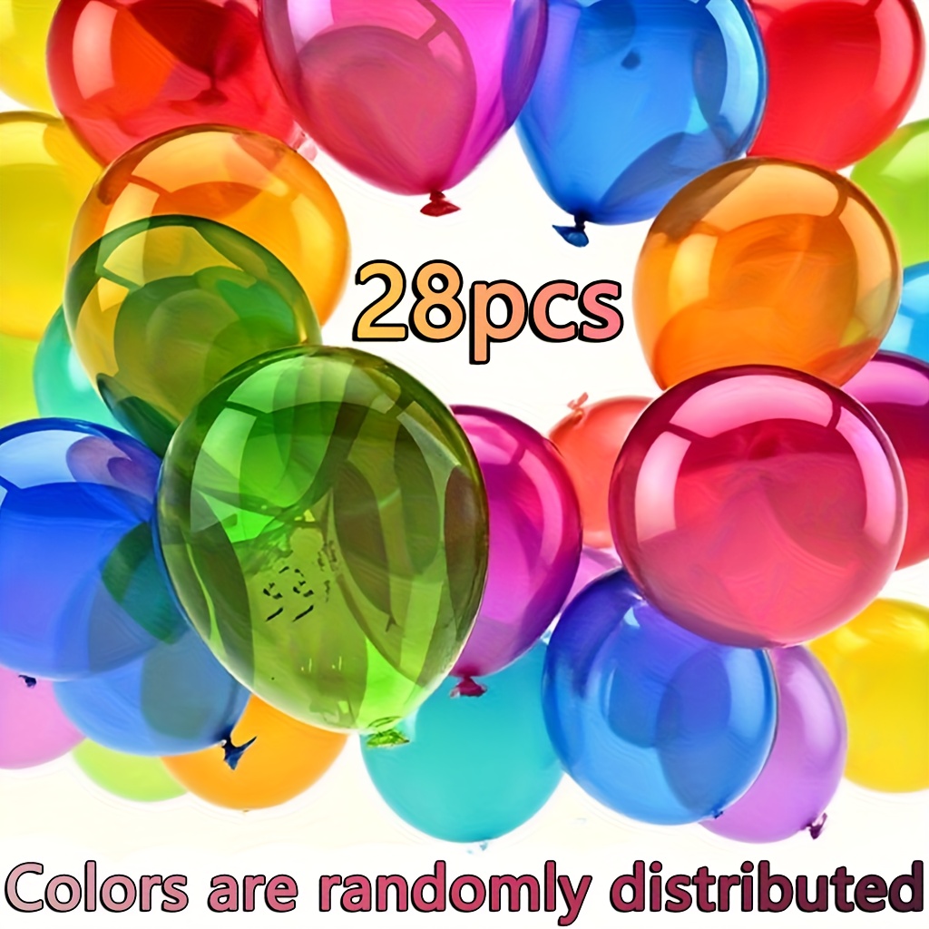 Image of 28pcs For Latex Balloons, 12-inch Mixed Colored For Rainbow Latex Balloons, For Rainbow Theme Birthday Party, Wedding Party, Anniversary, Christmas Party, Halloween Party, Celebration Decorations