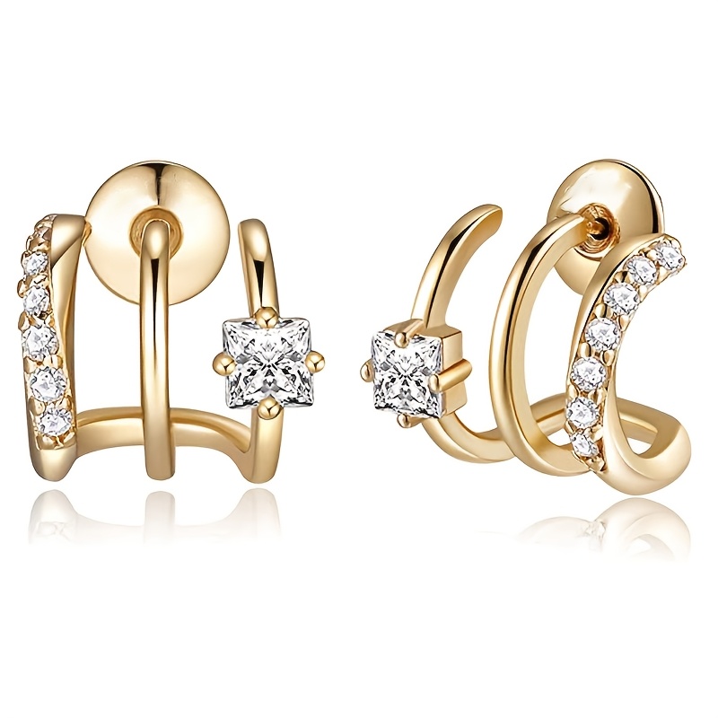 E-shop 1 Paar Damen Mode Ohrringe Einzigartige Persönlichkeit Trendige Einlage Synthetische Zirkonia Stecker für Frauen Tägliche Dates Partys