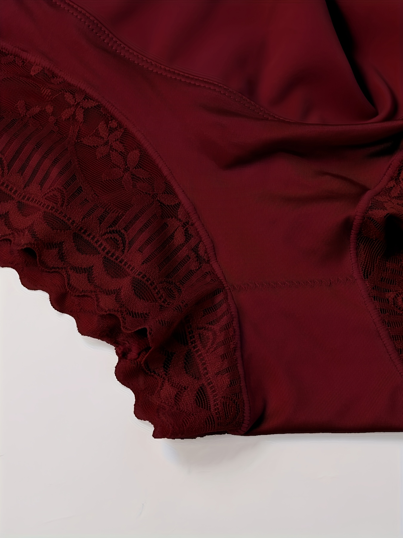 Women's Plus Size High Waist Shapewear Panties - Soft, Comfortable Nylon Blend with Lace Detail, Breathable & Elastic Tummy Control, Elegant Solid Color Briefs