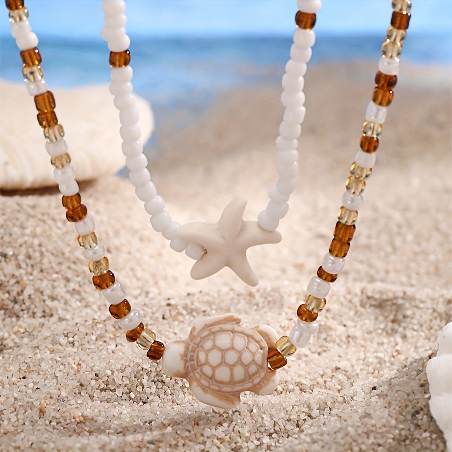 Beach Shell Necklace For Girls 2pcs Shell Pendant Necklaces Girls Temu