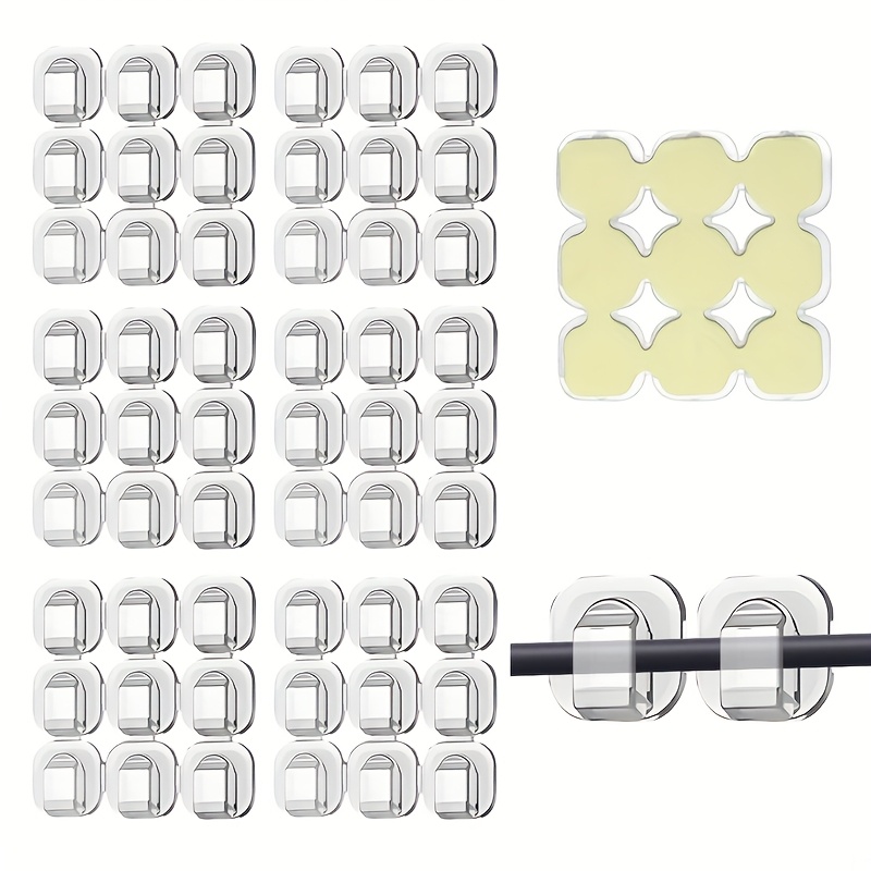 27/54/99 Stück Lichterketten-Clips, Lichtleiterhalter, Lichterketten-Clips für den Außenbereich mit Klebestreifen, Kabelhalter zum Aufhängen, Garten-Balkon-Dekoration, Außendekoration, Tägliche Wohnungsdekoration