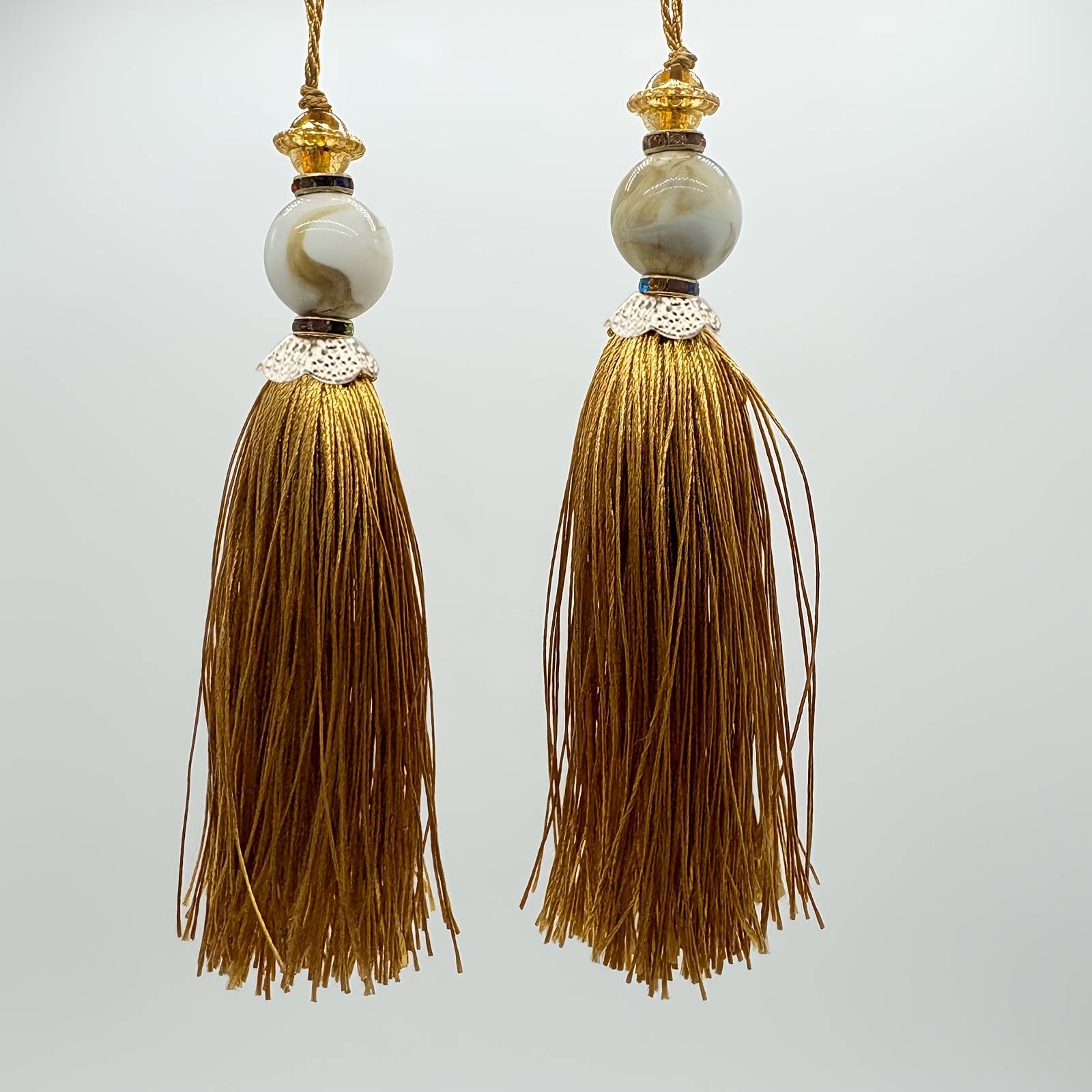 TEMU 2pcs Trimmed Tassel Handmade Hanging Tassel Curtain/home Textile Accessories Lace Accessories Diy Key Chain/bag Hanging Accessories Optional