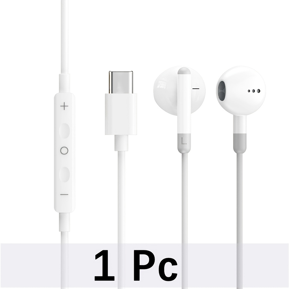 TEMU 1 pza./2 pzas. Auriculares tipo C, audífonos intrauditivos con cable USB C, electrónicos de audio para y , estéreo con graves
