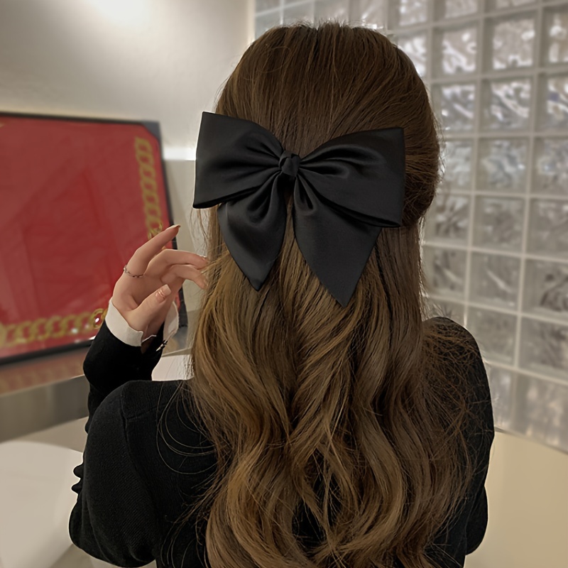 Bow Headdress Big Black Hairpin Spring Clip High end Hair Temu