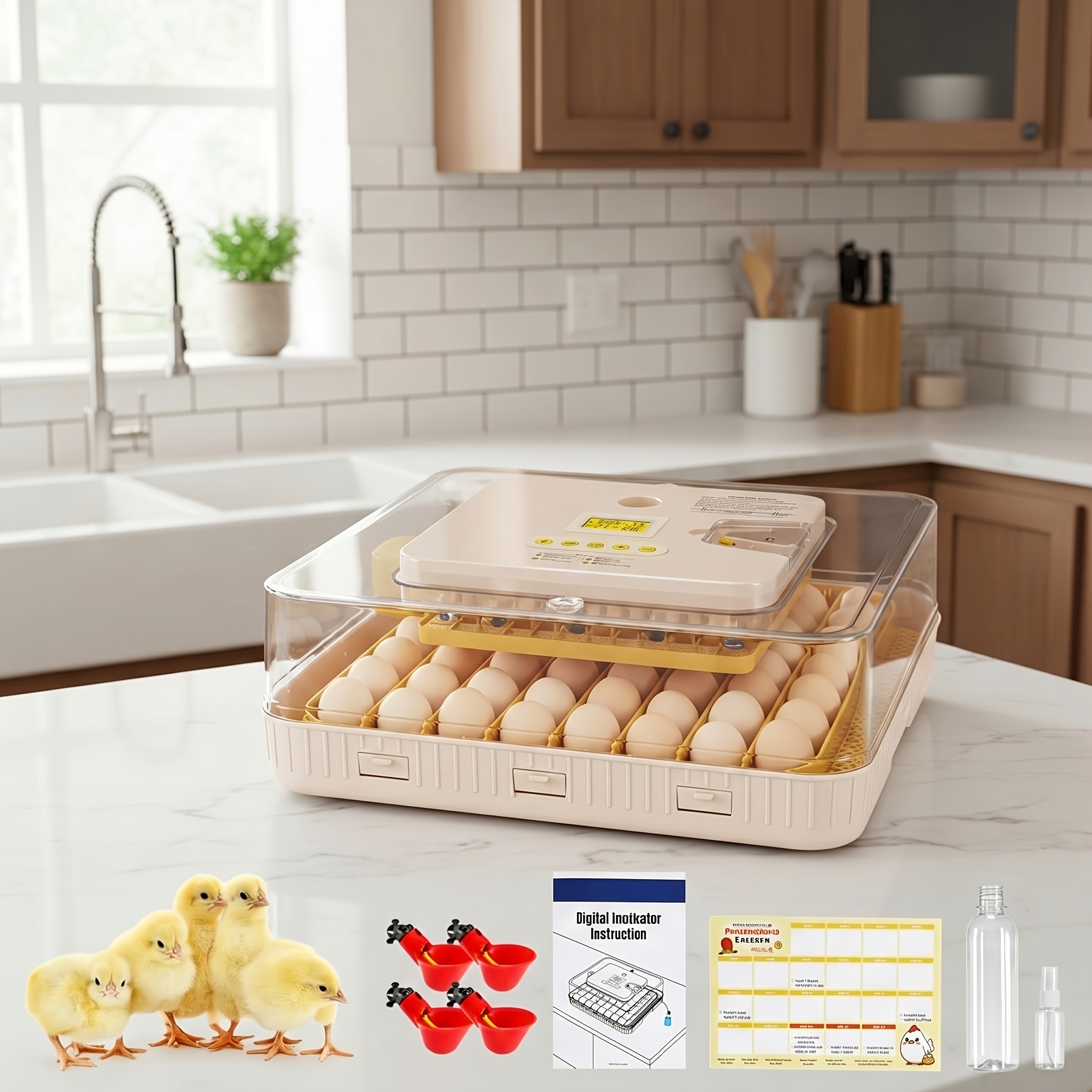 TEMU 56 Egg Incubator With Automatic Turning & Humidity Control - Digital Temperature Display With Led Egg - Large Capacity Incubator For Hatching
