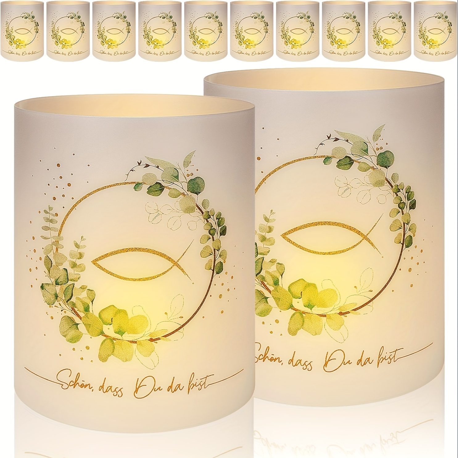 E-shop 12-teiliges -Laternen-Tischdekorationsset für Taufen, Geburtstagsfeiern und Hochzeiten, ideal als Geschenk für Familie und Freunde!