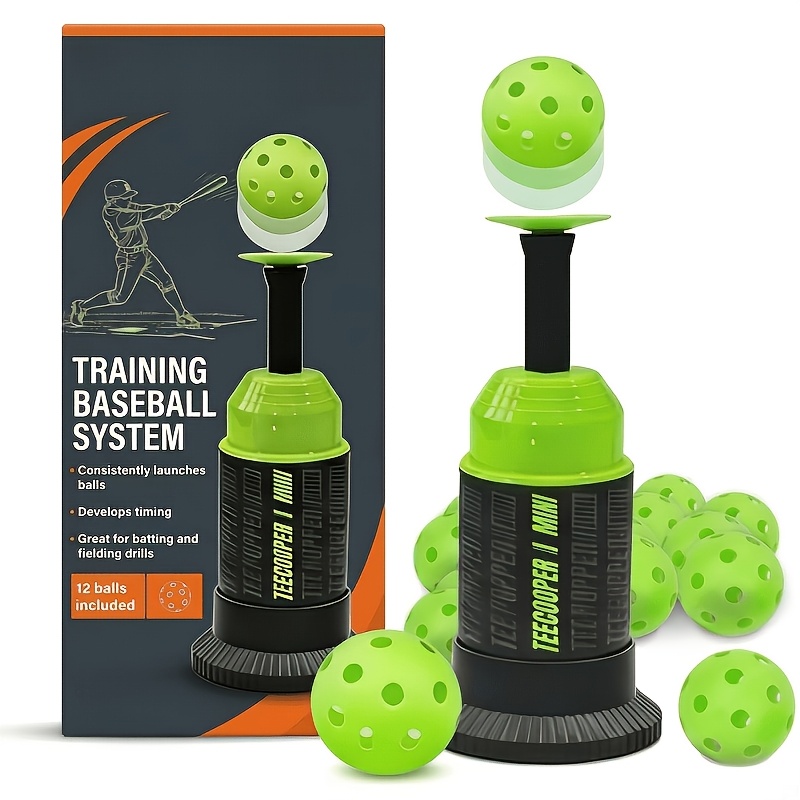 tee popper batting tee for perfect swings baseball training for hitting with 12 balls included