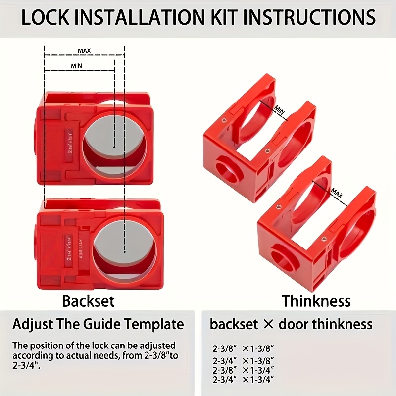Heavy-Duty Door Lock Installation Kit with Drill Bit Set