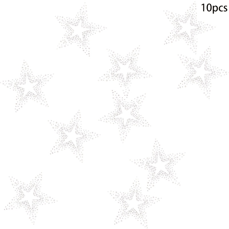 Image of 10pcs Glass Hotfix Rhinestone Iron On Appliques Costume Additions For Clothes Bags Pants Christmas Thanksgiving New Year's Gifts Craft Supplies And Stickers Handmade Set