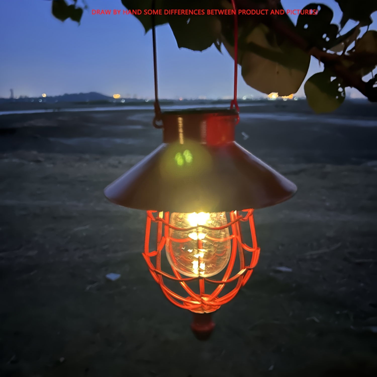 

1pc Wrought Iron Solar Hollow Lantern, Outdoor Garden Light, Garden Decorative Landscape Portable Hanging Light