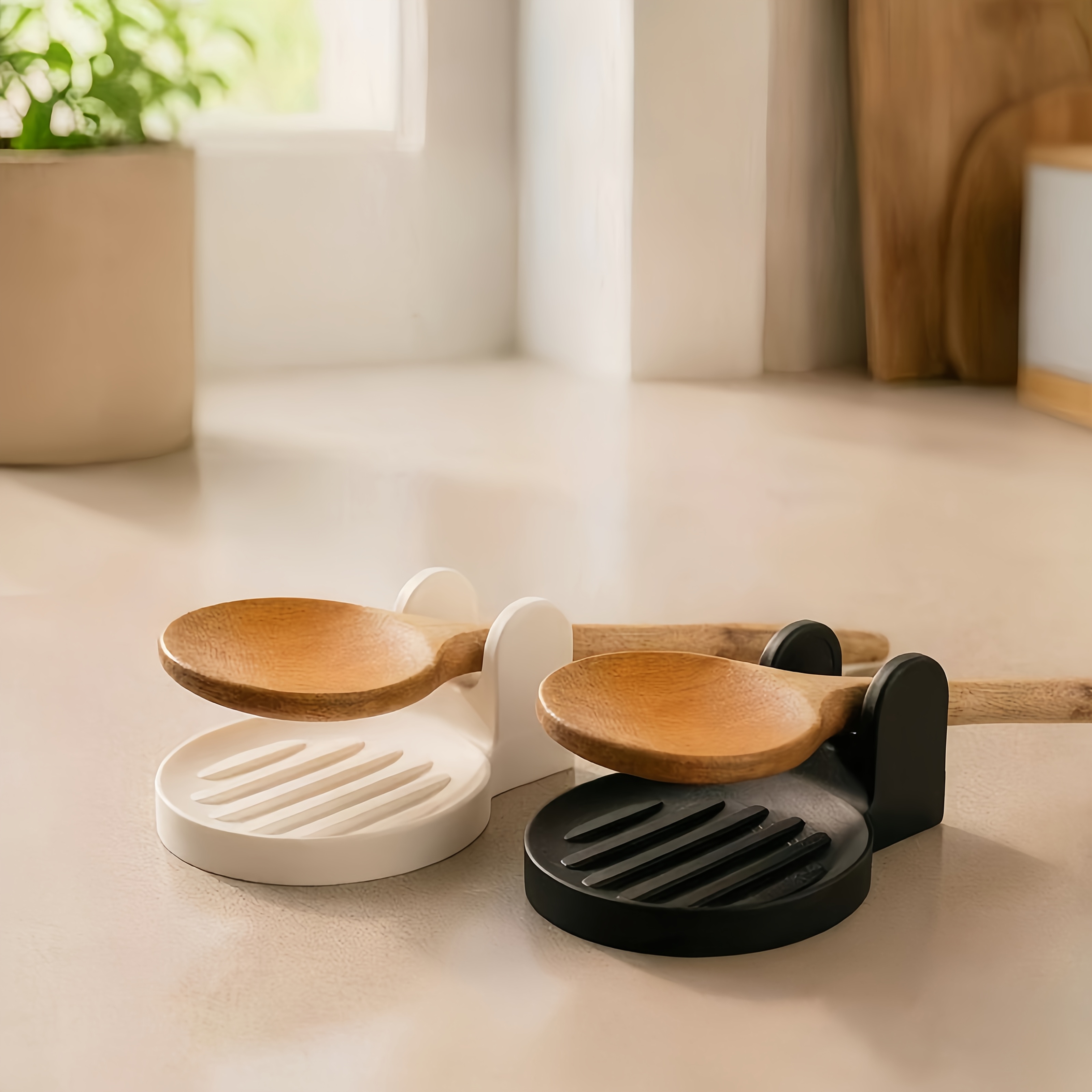 TEMU 1pc Round Draining Sink With Dual Curved Ears To Support Spatulas And Soup Ladles. The Water-collecting Facilitates Of Broth And Soup. Suitable