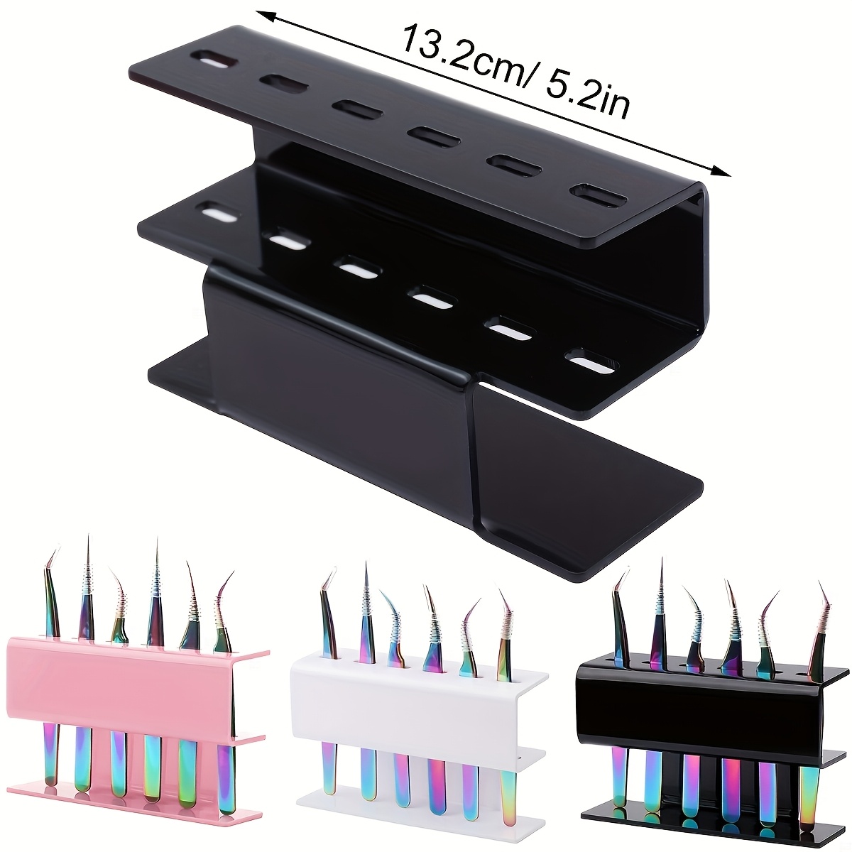 

Hypoallergenic Acrylic Eyelash Extension Tool Organizer - Tweezer Storage Rack For Makeup Beauty Tools, No Battery Required