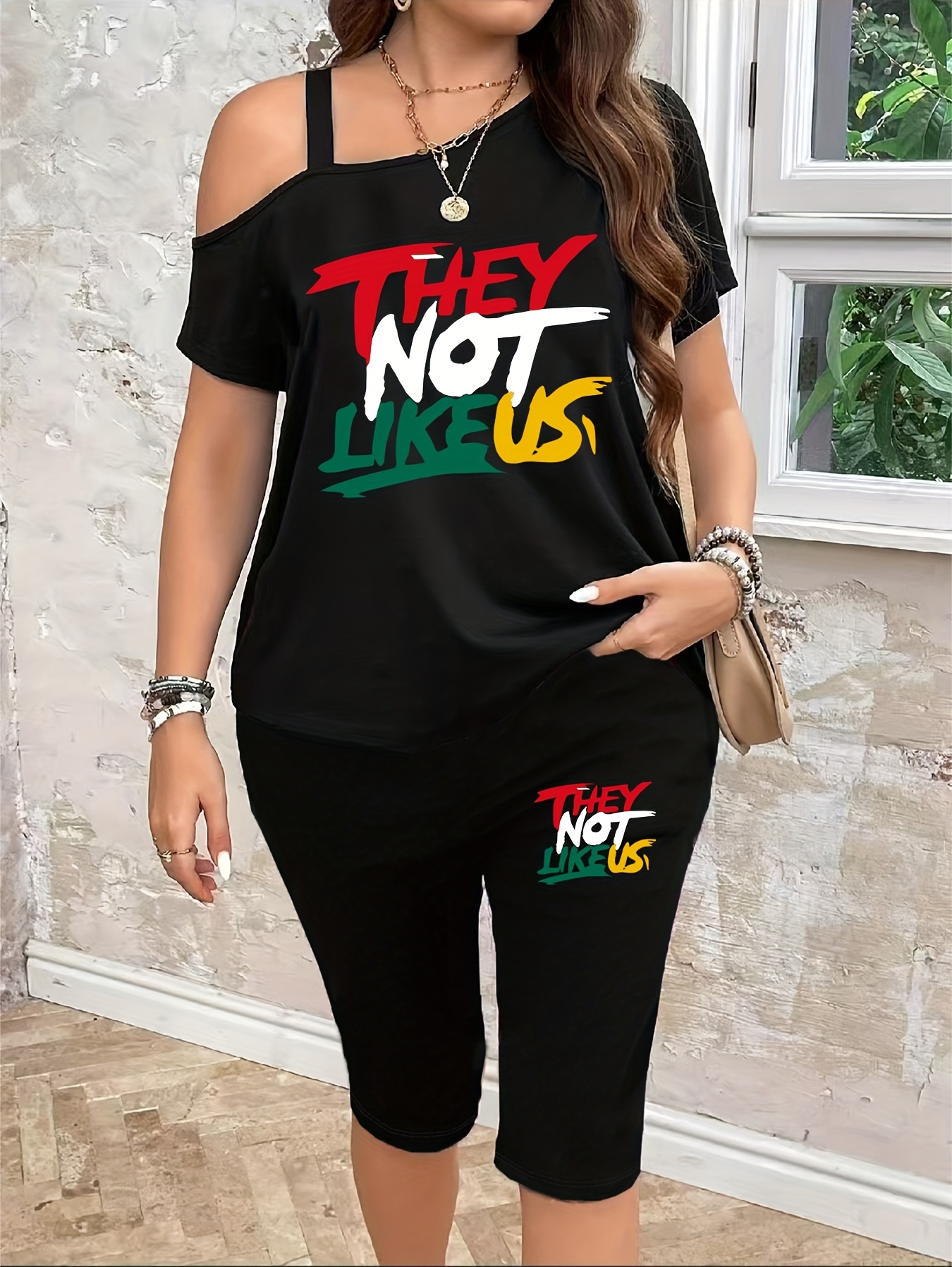 two piece capri outfit sold on Temu United States