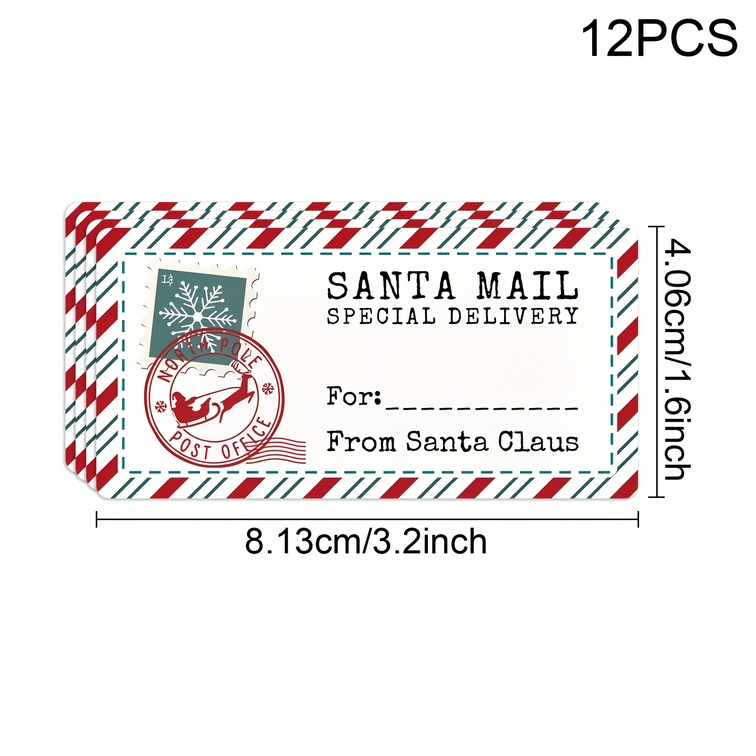 Image of 12pcs, Santa Claus Gift Stickers, Christmas Party Decoration Stickers, Envelope Stickers, Decorative Stickers
