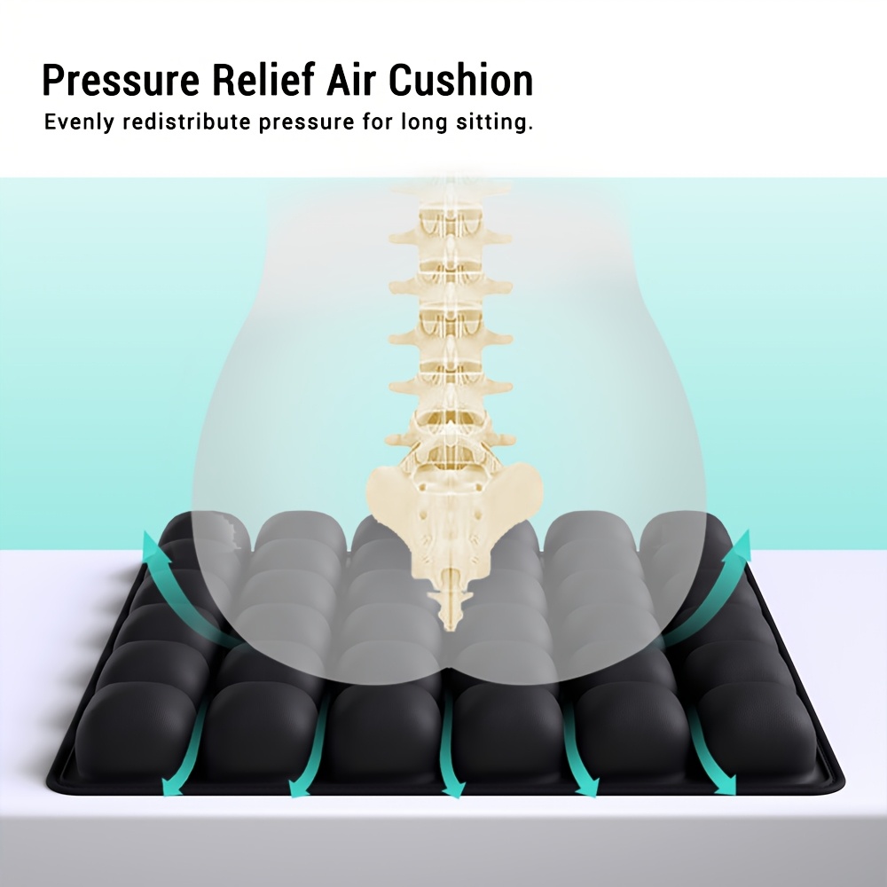1pc 3d pressure relief air cushion office chair car seat cushion back support pad for desk chair wheelchair adjustable   ergonomic cushion portable and inflatable Product details 4