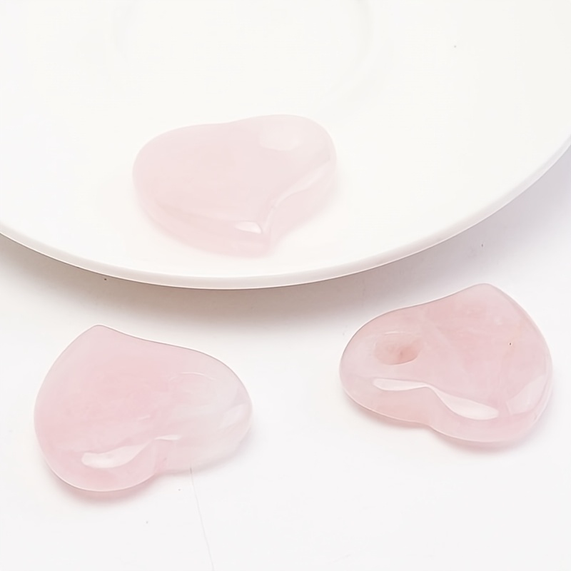 TEMU 3 piezas de corazones torcidos de agujero grande natural, piedras sintéticas de de 30 mm para hacer joyería DIY, ideales para regalos festivos y