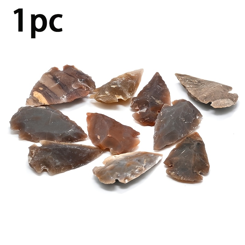 TEMU 1pc Combination Pack Arrow-shaped Decorative Stones, Hand-polished Natural Arrow Stones, Retro And Trendy Decorative Stones, Suitable For Room