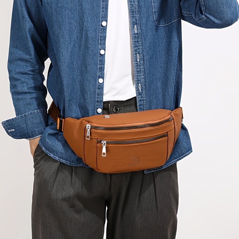 PU Leather Belt Phone Pouch Men