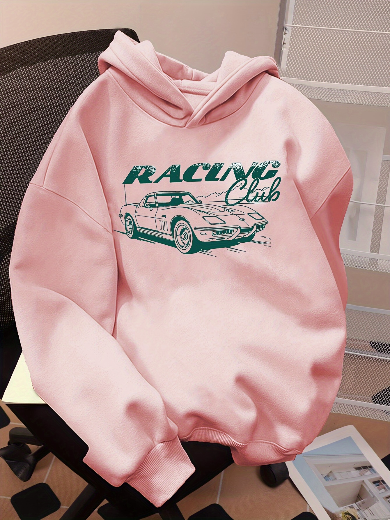 girls' vintage car cartoon print hoodie cozy long sleeve Temu