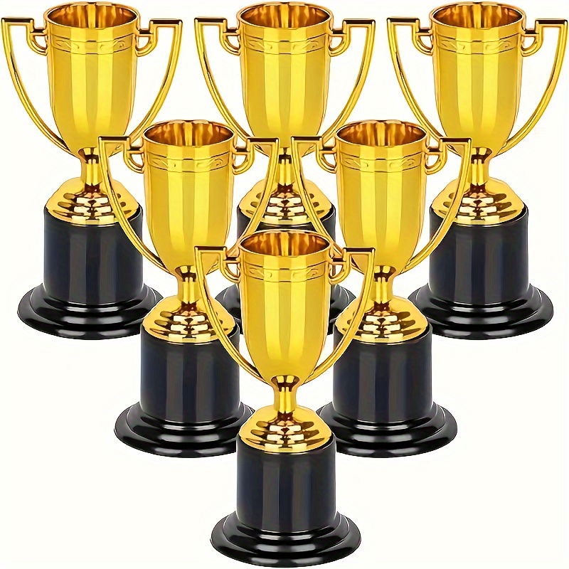 12pcs Plastic Mini Trophies for Party Gifts, Props, Rewards, Prize Items, And Adult Competitions Festival for Party Decoration Boosting Props Golden TrophyOpen in new tab.